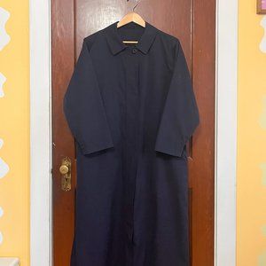 Vintage L.L. Bean Navy Blue Long Trench